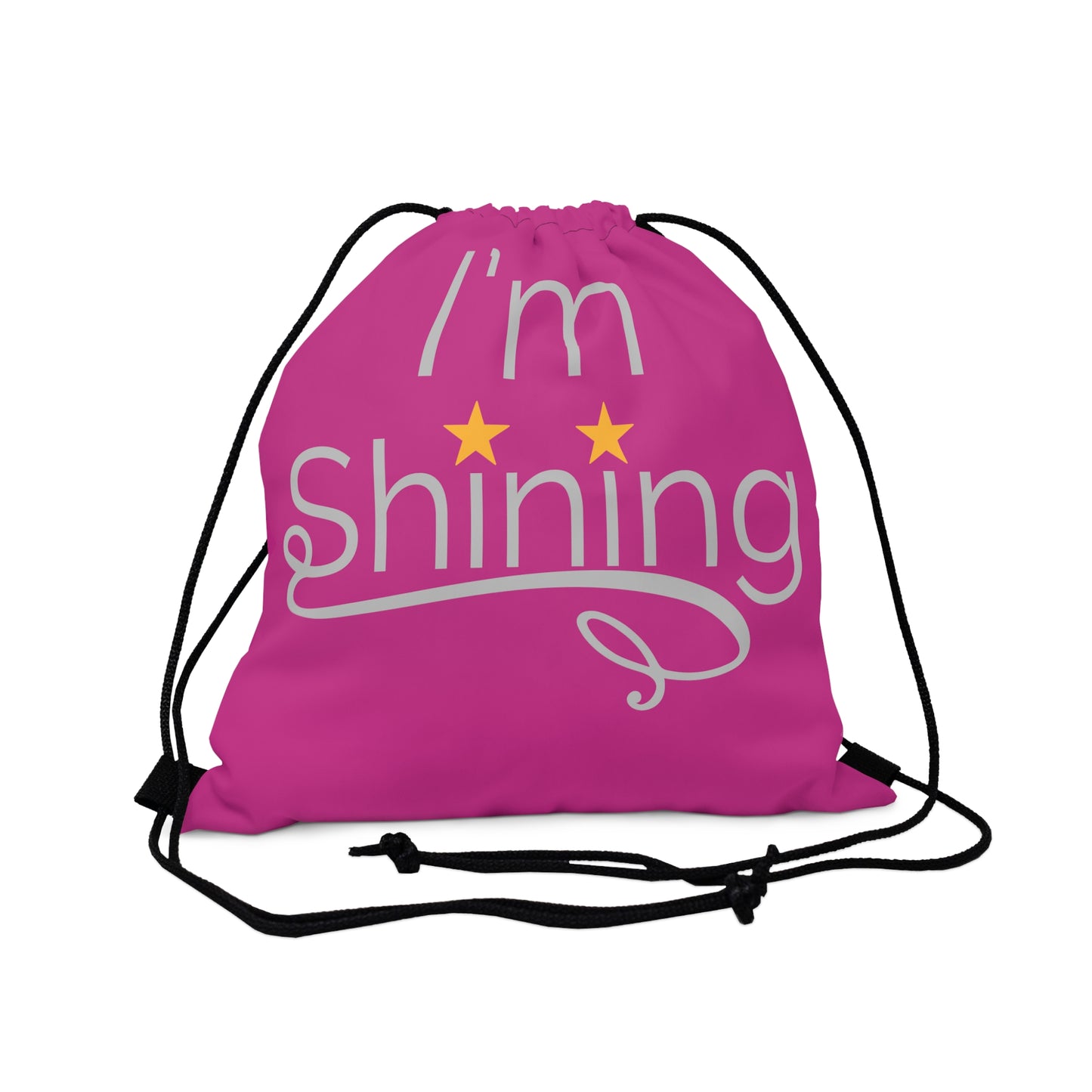 I'm Shining Pink Drawstring Bag