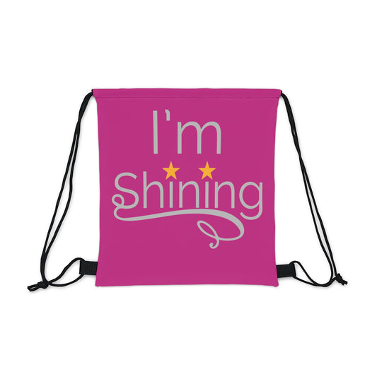 I'm Shining Pink Drawstring Bag